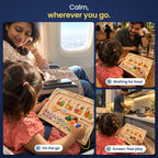 Calm, wherever you go: screen-free play on the go, while waiting for food and at home while dinner cooks.