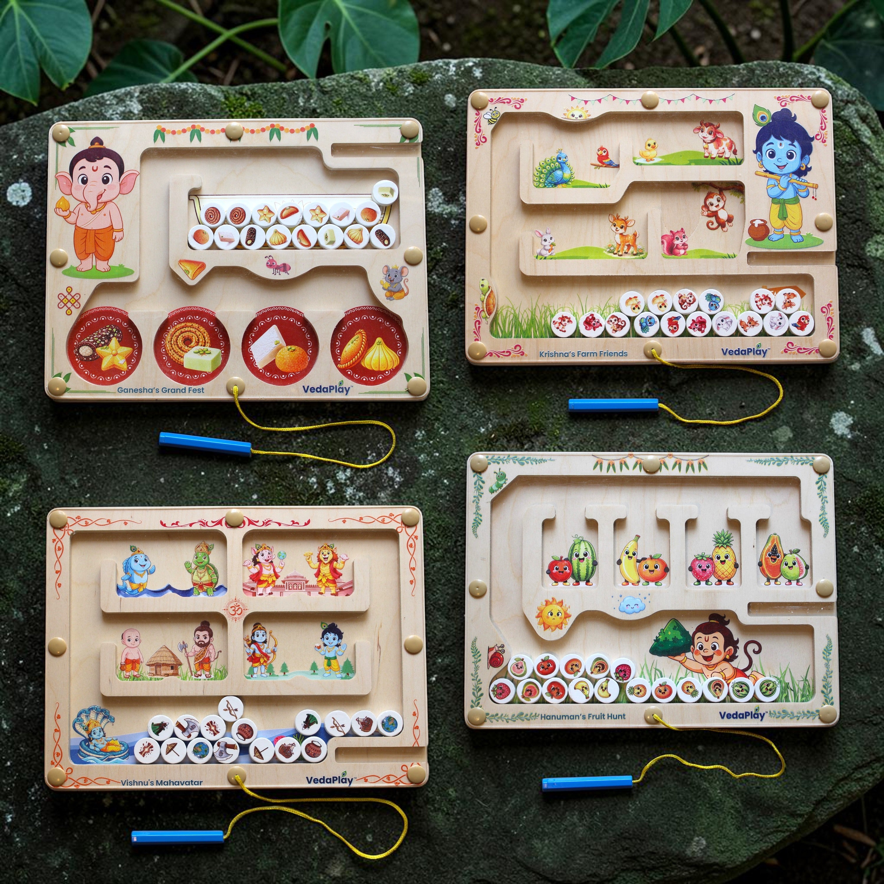 Family Set · Krishna + Hanuman + Ganesha + Vishnu