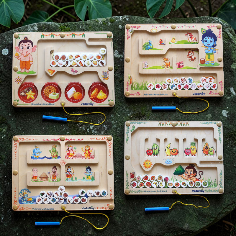 Family Set · Krishna + Hanuman + Ganesha + Vishnu