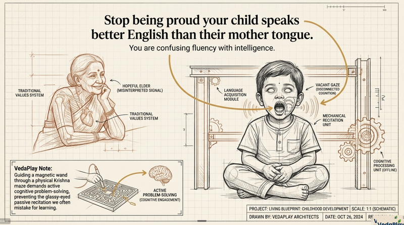 Mother tongue is the OS. English is just an app. Install it before age 7 - and every future skill crashes.
