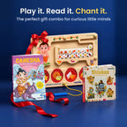 Play it, read it, chant it: the perfect gift combo for curious little minds. Ganesha maze, comic and Shlokas board book