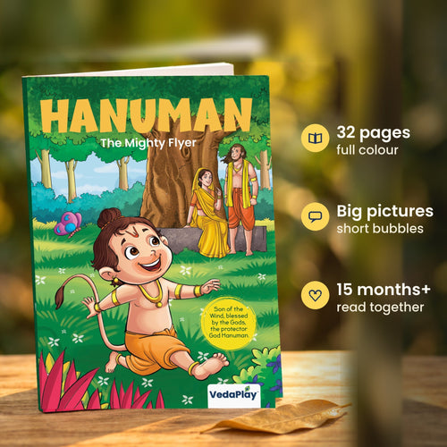 Hanuman comic book The Mighty Flyer, 32 full-colour pages, for 15 months and up