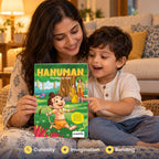 Mother and child reading the Hanuman comic together: curiosity, imagination, bonding
