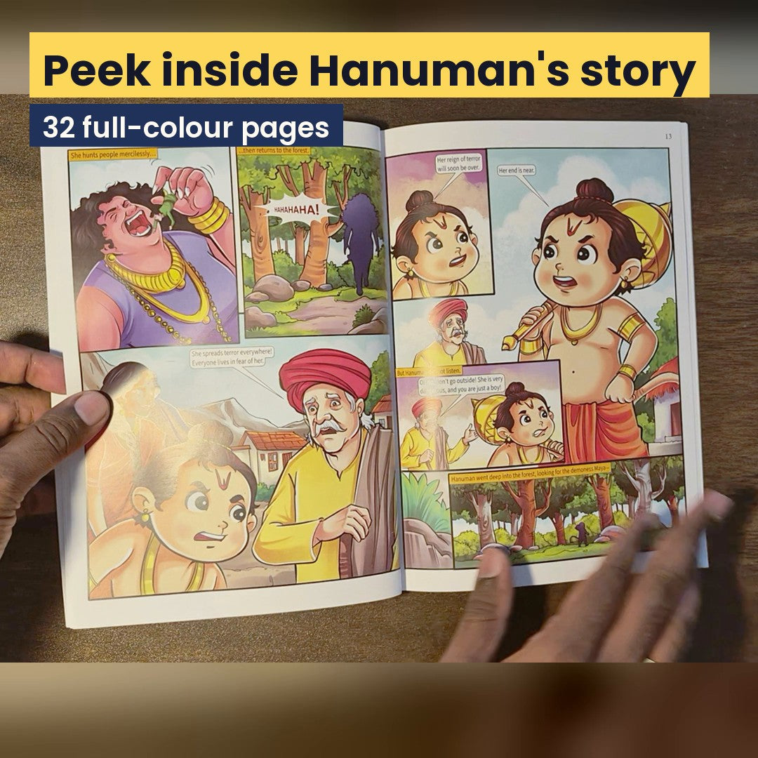 Flip through the Hanuman comic: 32 full-colour pages