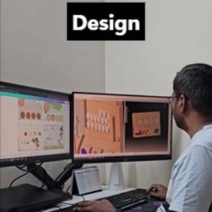 Manjunath designing the maze at his computer